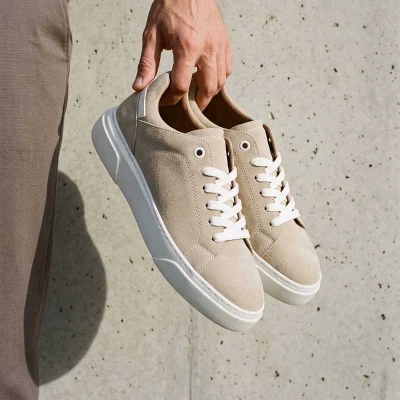 Krem Süet Görünümlü Sneaker